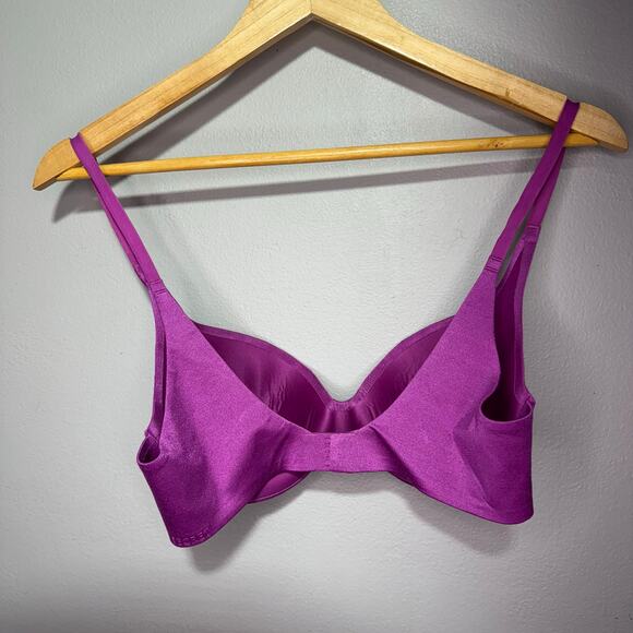 Victoria’s Secret Lined Demi Bra 34C Purple Smooth Underwire Adjustable Straps - Picture 4 of 6